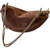 LegendTech Borsa da donna in pelle scamosciata, tasca interna a mezzaluna con cerniera, borsa a tracolla da donna, borsa Slouchy Hobo, borsa a mano marrone, stile retrò, taglia unica