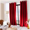 ED ENJOY HOME Enjoy Home - Coppia di vetri dritti - Poliestere - 140 x 240 cm - Rosso - Collezione Termica - Pronto da applicare - Lavabile a 30° - per tutte le stanze - Biancheria per la casa - Tende