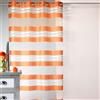 Homemaison - Tenda a righe orizzontali e fili argento - 100% poliestere - 8 occhielli rotondi Ø 4 cm - Tende per finestra soggiorno camera da letto - 145 x 240 cm - Arancione