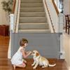 VEVOR Cancelletto Retrattile, Estensibile Fino a 1430 mm di Larghezza, 795 mm di Altezza, con Blocco di Sicurezza, Attraversabile Senza Inciampare, Cancelletto in Rete per Cani Scale, Grigio
