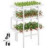 VEVOR Kit di Sistema di Coltivazione Idroponica a 3 Livelli e 108 Siti con Tubi in UPVC, Irrigazione Temporizzata, Tubi che Bloccano Sole e Luce, per Ortaggi da Interno, Giardino Domestico