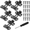 runxsam 5 PzChiavistello per Porta in Legno, Serratura Porta Chiavistello Portas, Chiavistello Scorrevole in Acciaio Inox Serratura per Mobiletto Finestra Bagno + Cacciavite (Nero)