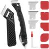 QWORK® Set rimuovi silicone 11 pezzi, raschietto e lisciatori per fughe, per rimuovere e rinnovare giunti in silicone
