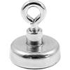 Magnetastico® | 1 pezzo magnete con occhiello in neodimio N35 25 mm Ø | Forza di tenuta 22.0 kg | 1 pezzo magnete in neodimio molto potente con base e eyebolt, zincato