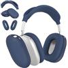 MyGadget Cover [3 in 1] per Apple Airpods Max - 1x Fascia per la Testa | 2x Case per Orecchie Interno & Esterno - Custodie in Silicone Blu Scuro