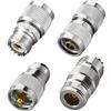ACONRFTOL 4 Pezzi di connettori coassiali RF N a UHF Adattatore Kit N Maschio/Femmina a UHF maschio PL-259 SO-239 Adattatore antenna per SWR, CCTV, applicazioni a microonde