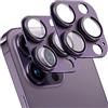SY SHANGYAN 2 Pezzi Protezione Lente Fotocamera per iPhone 14 Pro/14 Pro Max,Copertura Posteriore in Vetro Temperato AR in Metallo, Anti-Graffio,Forte Adesione,Compatibile con Custodie,Facile da Installare-Viola