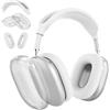 MyGadget Cover [3 in 1] per Apple Airpods Max - 1x Fascia per la Testa | 2x Case per Orecchie Interno & Esterno - Custodie in Silicone Bianco/Trasparente