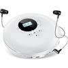 Gueray Lettore CD Portatile Lettori CD Personale con Cuffie Display LCD Anti-Skip Protezione HiFi Classico CD Lettores di Musica Memoria per Auto Casa-Bianco