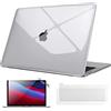 FINTIE Custodia Compatibile con MacBook PRO 13 M2/M1 (2022-2016) A2338/A2289/A2251/A2159/A1989/A1706/A1708 - Cover Rigid Guscio Case con 2 Tastiera Cover & 1 Proteggi Schermo, Transparent