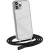MyGadget Cover per iPhone 11 Pro Max - Custodia con Corda - Case con Cordino Trasparente Antiurto con Laccio | Tracolla - Practical Stylish - Nero