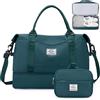 SYCNB Borse da viaggio da donna, borsa da viaggio per oggetti personali con scomparto per scarpe, borsone da viaggio notturno con borsa da toilette, Blu pavone, Extra Large