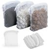 Kaiyzo 20 sacchetti di filtro per acquario, 10 x 10 cm, in nylon bianco, riutilizzabili, con cerniera per carbone attivo, palline biologiche, ceramiche