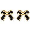 SLUYNZ Solid 925 Argento Sterling Nero Fiocco Orecchini Borchie per Le Donne Teen Ragazze Bowknot Stud Orecchini Nastro Bow Studs (1.3CM Studs-Gold), 2.64g