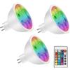 noobibaba GU5.3 LED RGB, lampadina 12V LED lampada MR16 cambio colore, 4W GU5.3 RGB bi-pin base, bianco caldo + 15 multicolore per l'illuminazione del paesaggio (3 lampadine con telecomando)