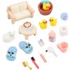 Chicpant 18 Pezzi Accessori Casa Delle Bambole Bagno Oggetti in Miniatura per Casa Delle Bambole per Bambini Ragazze Ragazzi (Bagno)