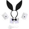 BOGCLEE Set Costume da Coniglietto da Donna, Accessori per Costumi da Coniglio, Orecchio di Coniglio Fascia Papillon Polsini Coda, per Festa da Cosplay di Pasqua