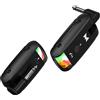 MAILANGSHI Sistema Wireless Per Chitarra con Illuminazione RGB Potenziato, Trasmettitore e Ricevitore Wireless Per Chitarra con Distanza di Trasmissione di 230 Piedi, Adatto Per Chitarre, Bassi e Altri Strumenti