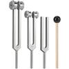 Bysameyee Set professionale di diapason per guarigione (128 Hz, 256 Hz, 512 Hz) per terapia del suono, meditazione e guarigione della frequenza