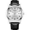 CIVO Lettura Facile Orologio Uomo: 40mm Quadrante Chiaro Cinturino in Pelle Nero Elegante - Impermeabile Analogico Orologio da Polso Luminose Data per Anziani con Problemi di Vista