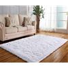 Tinyboy-hbq Tappeto Salotto Pelo Lungo Soggiorno Morbido Tappeto Camere da Letto Moderno Peluche Grande Antiscivolo (Bianco, 80 * 120cm)