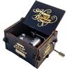 Qaixwuyi Scatola Musicale Legno Scatola Musicale Buon Compleanno Carillon a Manovella Scatola Musicale d'Epoca Scatola Musicale D'intaglio Mini Carillon Manovella Regalo Compleanno Parenti Amici B