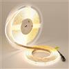 TOPAI Striscia LED COB 10 Metri 4000K Alta Luminosità, Strip LED 24V Bianco Naturale Autoadesivo, CRI>93 384LED/M Dimmerabile Tagliabile Per Casa Camera Cucina