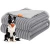 Feandrea Tappeto Impermeabile per Cani, Coperta Reversibile di Taglia XL, 152 x 127 cm, per Cani di Taglia Media e Grande, Copridivano, Lavabile, Grigio Tortora e Grigio Chiaro PPB036G01