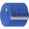 1aTTack.de 0,25m - blu - 10 Pezzi Cat.7 cavo di rete piatto 10GB/s Slim Flat Cavi RJ45 Patch cavi di installazione nastro - compatibile CAT5 CAT6 CAT7 CAT 8