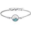 URONE Monte Bracciale in argento Sterling 925, con montagna, turchese, gioielli di montagna, regali per donne e uomini, Argento sterling, Senza Gemstone