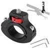 PEUTIER Bici Supporto per Fotocamera Moto, Rotazione a 360 Gradi Anti-Retromarcia Supporto per Morsetto per Bicicletta Manubrio Staffa per GoPro Insta360 DJI Osmo e Luce di Riempimento (22-32mm)