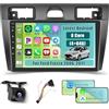 Inefala 8 Core 4+64GB Android 15 Autoradio per Ford Fiesta 2002-2008 Stereo 9 Pollici Schermo Touchscreen con Wireless Carplay Android Auto con Bluetooth, GPS, FM RDS, Retrocamera AHD