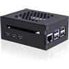 GeeekPi Metal Case for Raspberry Pi 5,Support PCIe M.2 NVMe SSD Shield Top X1001 / X1003 / X1000 / N04 / N05 & Raspberry Pi 5 Active Cooler (Not included)