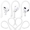 Mat'ket - Ganci Auricolari Compatibili con AirPods 1, 2, 3 e Pro (Apple) - Anti-Perdita, Perfetti per lo Sport - Silicone di Alta Qualità - Accessorio per Cuffie e Auricolari - Bianchi