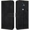 Bravoday Cover per Oppo Reno 2Z / Oppo Reno 2F, Flip Custodia in Pelle PU con Slot per Schede, Portafoglio Custodia per Oppo Reno 2Z / Oppo Reno 2F, Nero