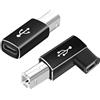 Yewseas 2 Pezzi Adattatori da USB B to USB C Midi, da Tipo C Femmina a US B 2.0 Maschio per Collegare Dispositivi Tipo C a Stampanti, Pianoforti Elettronici, Strumenti Musicali e Altri Dispositivi USBB