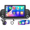 Rimoody 2G 64G Autoradio Android per FIAT Panda 2013-2020 7 Pollici Touchscreen Autoradio Panda con Wireless Carplay Android Auto GPS Mirror Link Bluetooth FM/RDS Radio WiFi USB+ Telecamera Posteriore