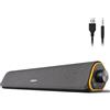 Soulion Altoparlante Bluetooth e 3,5 mm, funzionamento USB, luci colorate, soundbar per PC, laptop, tablet, monitor, smartphone, 42x7x9 cm, nero