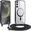 Kokio Cover Magnetica per Samsung Galaxy S24+ / S24 Plus 5G 6,7 Case avec Cordino,Compatibile con MagSafe, Trasparente Morbido Custodia Paraurti Antiurto, Resistente all'us, Antigraffio, Nero