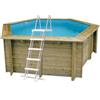 Piscina in legno Ø 4,10 m Sunwater 410 Ubbink - esagonale