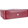 DONAU 5234001PL-04 - Cassetta portavalori extra grande, 300 x 90 x 240 mm, colore: Rosso