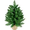 HOMCOM 45cm Mini Albero di Natale Pino artificiale con 50 Rami, Base Borsa in Lino, in PVC