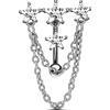 NovaNavel Piercing ombelico floating stelline in argento