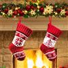 ZEACKUQ Calze Natalizie da Appendere Set di 2, Piccole Regali Calza Befana Vuota Personalizzata Calze di Natale Rosso Maglia, Piccoli Calzini di Natale di Camino Personalizzate per Decorazioni Albero Natale