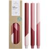 Set di 3 candele con design a colori diagonali Originalhome Eden personalizzate o neutre