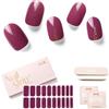 Nailog Unghie Gel Adesive UV - 20pcs Smalto Adesivo Per Unghie,Full Wraps Lampada UV/LED Adesivi per unghie,Stickers Unghie Nail Art,lunga durata Unghie Gel Nails Starter Kit,