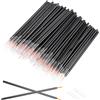 Bremorou Confezione da 100 pennelli usa e getta per eyeliner, punta fine, applicatore per eyeliner, pennelli per trucco (nero, giallo)