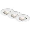 BRILONER Leuchten - Lampade LED da incasso, set da 3, lampade da soffitto dimmerabili, modulo LED orientabile, 5 watt ciascuna, 460 lumen, 3.000 Kelvin, IP23, cromo opaco, 90x24mm (DxH)