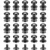 QUARKZMAN 8mm Vite a Testa Sferica Rivetti Bottone Nipplo, Confezione da 20 per Artigianato in Pelle Fai da Te Borsa Cintura, Nero Metallizzato