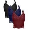 Bencailor Y2k Canotte da Donna in Pizzo, Top in Pizzo, Patchwork Crop Top, Stile Grunge, Canotte a Coste, 3 Pezzi, M